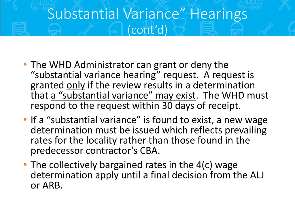 substantial variance hearings cont d 2