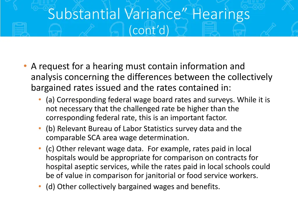 substantial variance hearings cont d