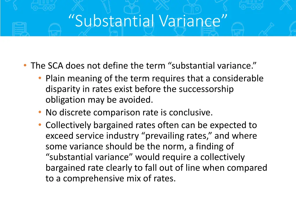 substantial variance