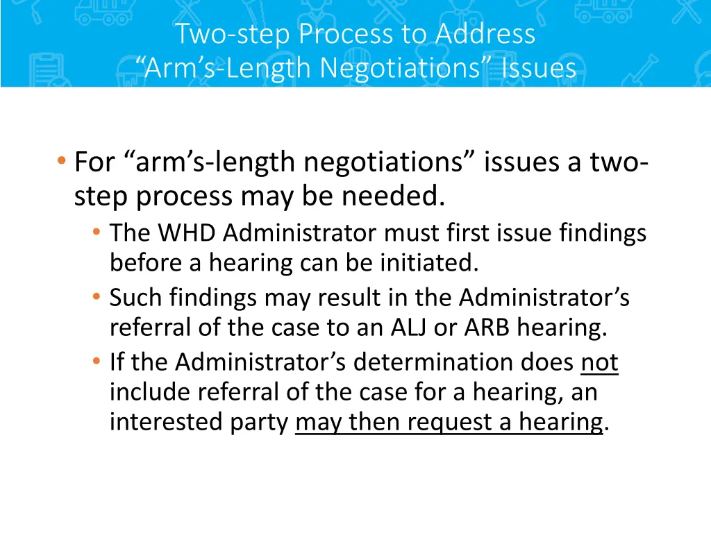 two step process to address arm s length