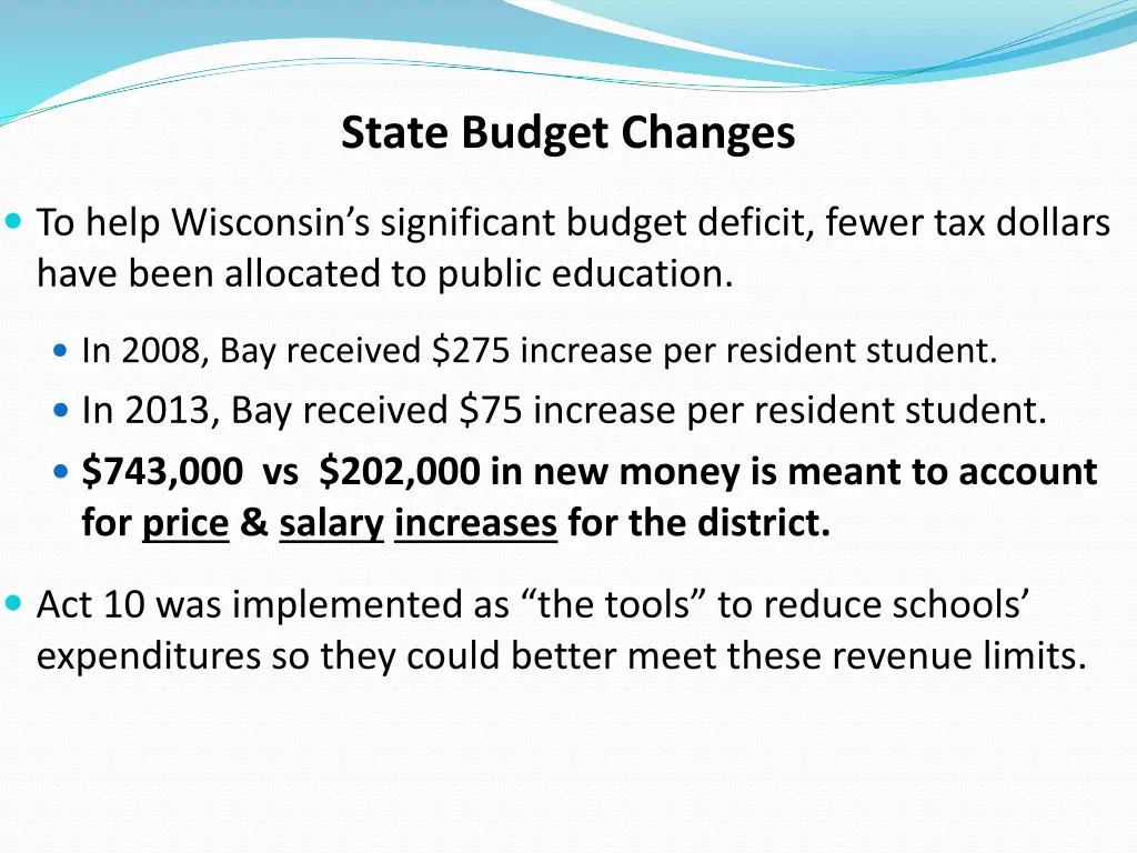 state budget changes