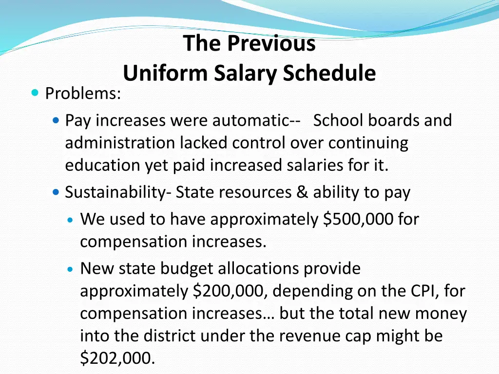 the previous uniform salary schedule 1