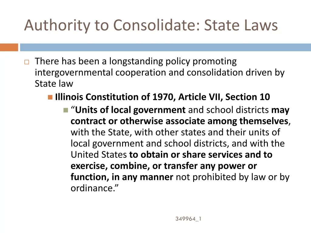 authority to consolidate state laws