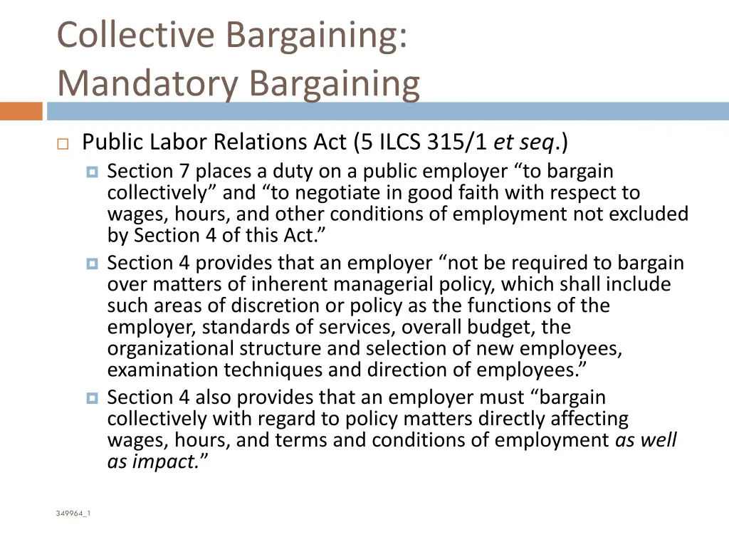 collective bargaining mandatory bargaining 1