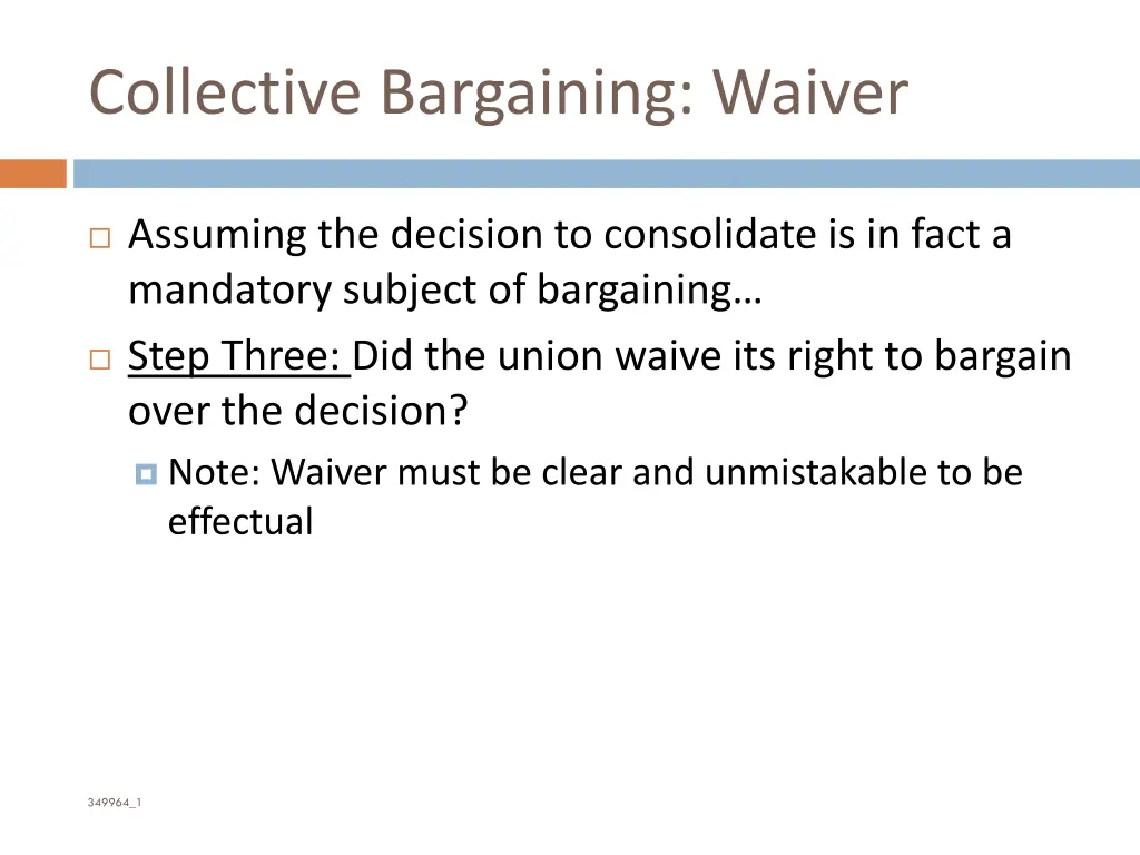 collective bargaining waiver