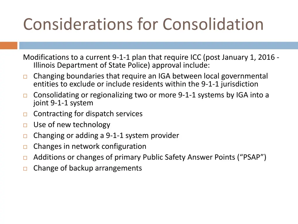 considerations for consolidation 1