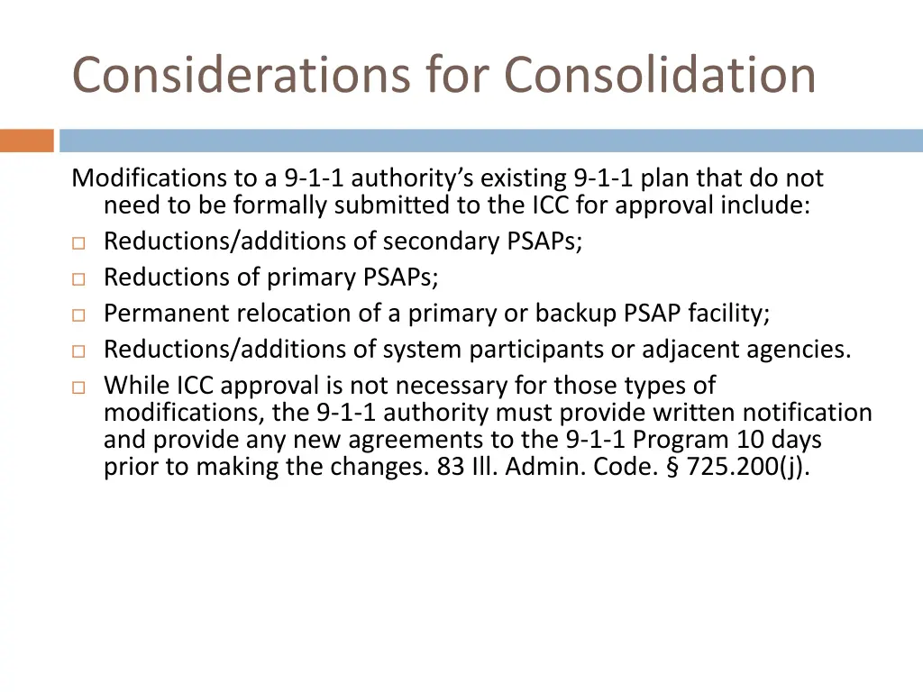 considerations for consolidation 2