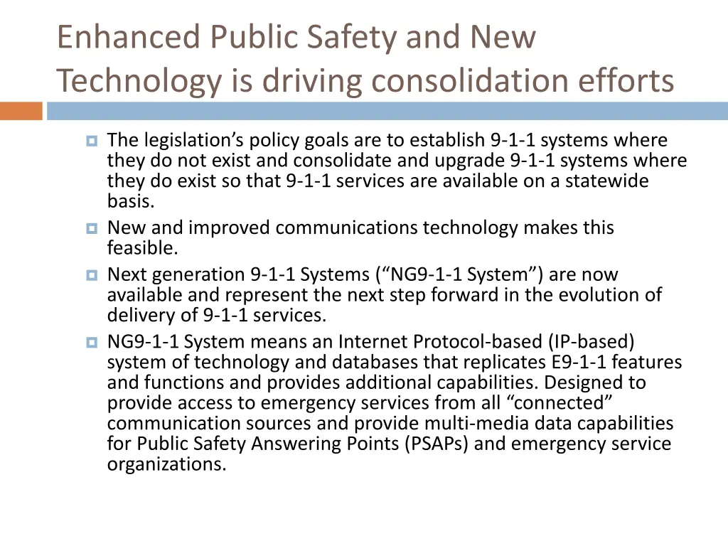 enhanced public safety and new technology