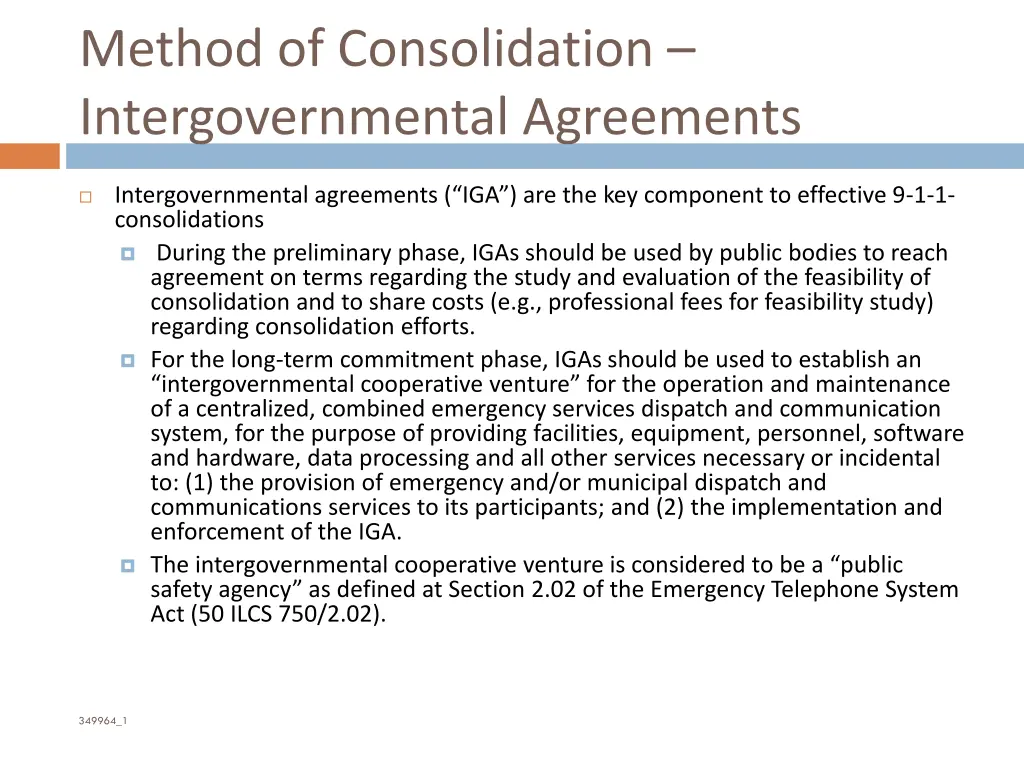 method of consolidation intergovernmental