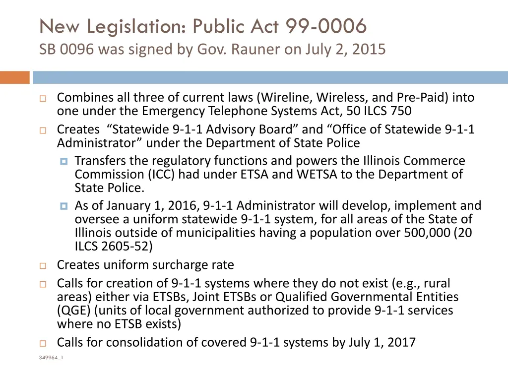 new legislation public act 99 0006 sb 0096