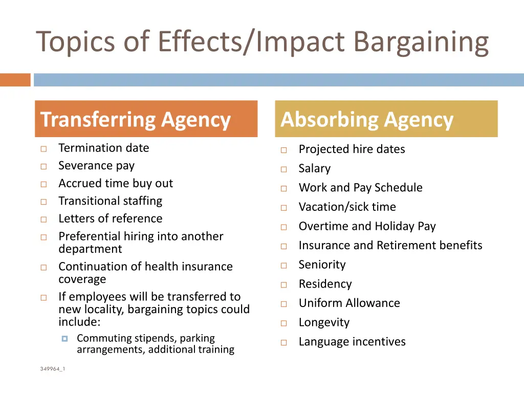 topics of effects impact bargaining