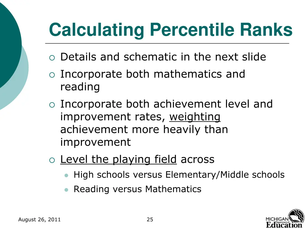 calculating percentile ranks