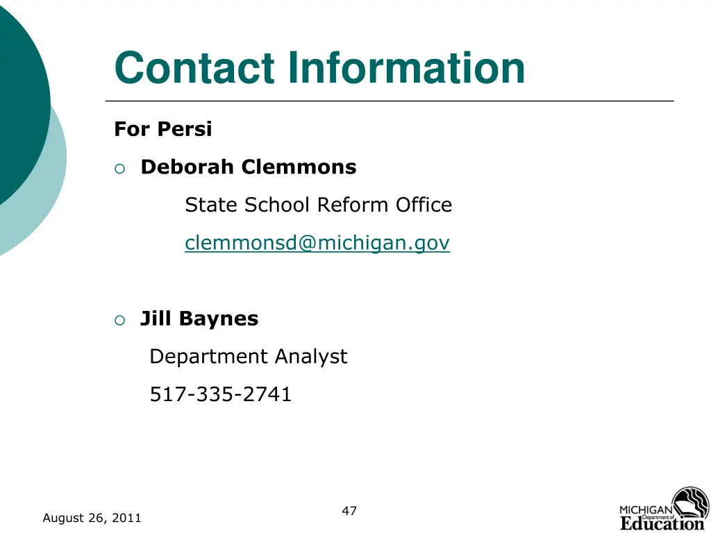 contact information