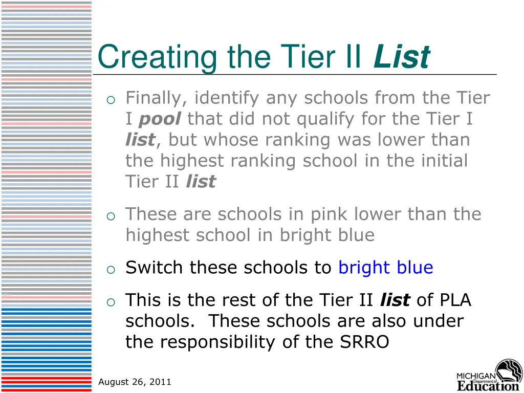 creating the tier ii list 2