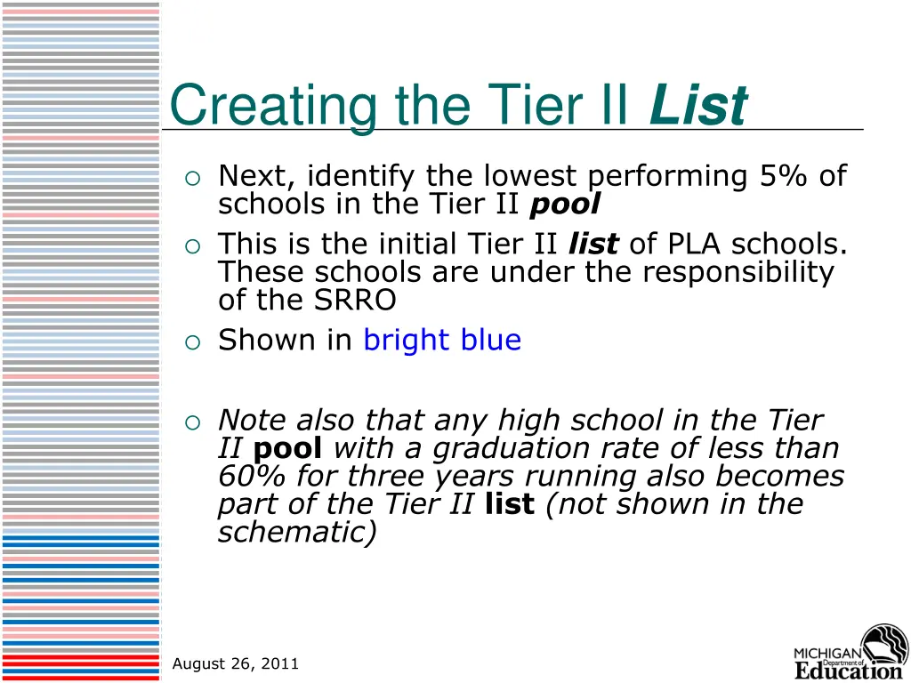 creating the tier ii list