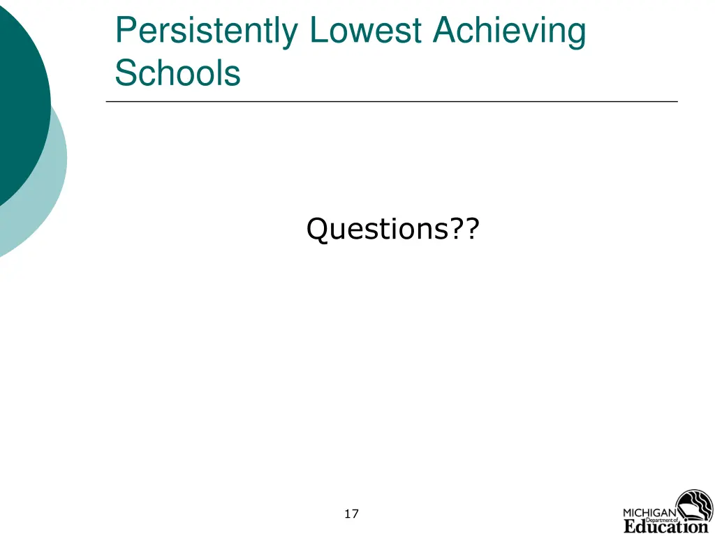 persistently lowest achieving schools 14