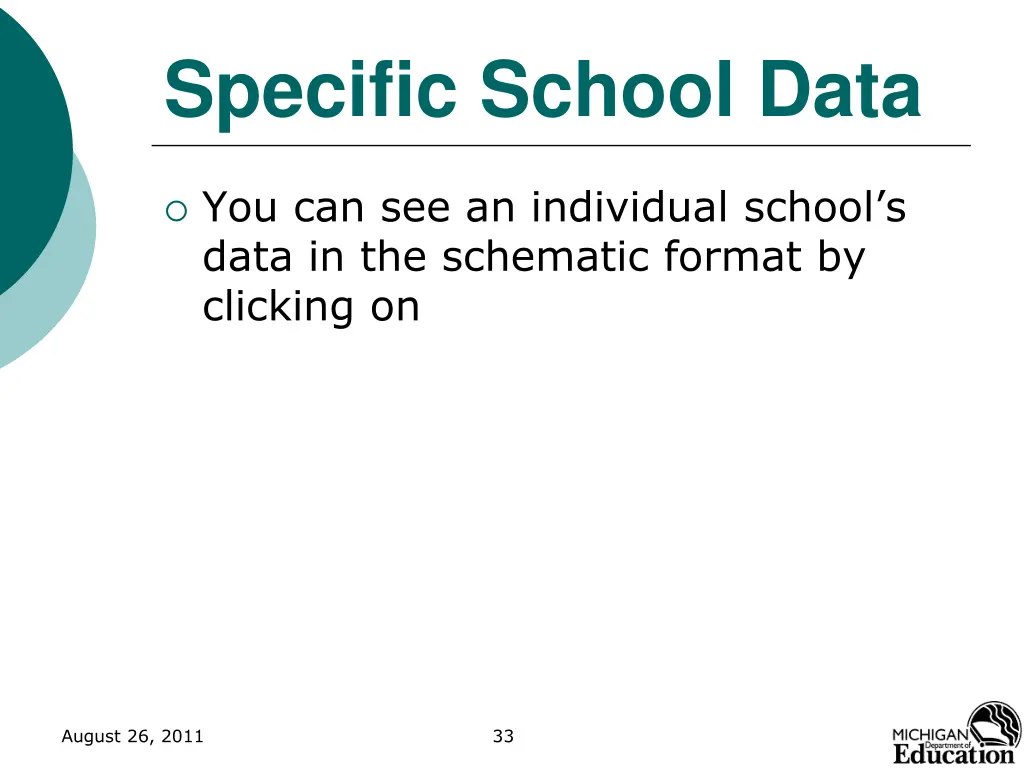 specific school data