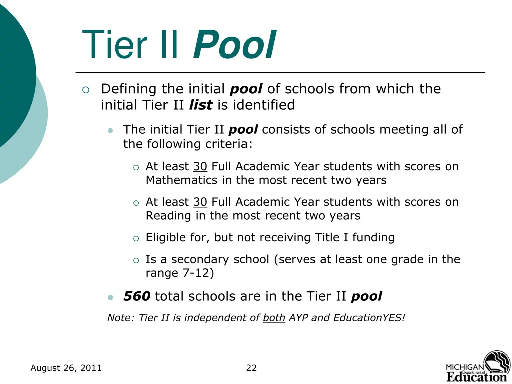 tier ii pool