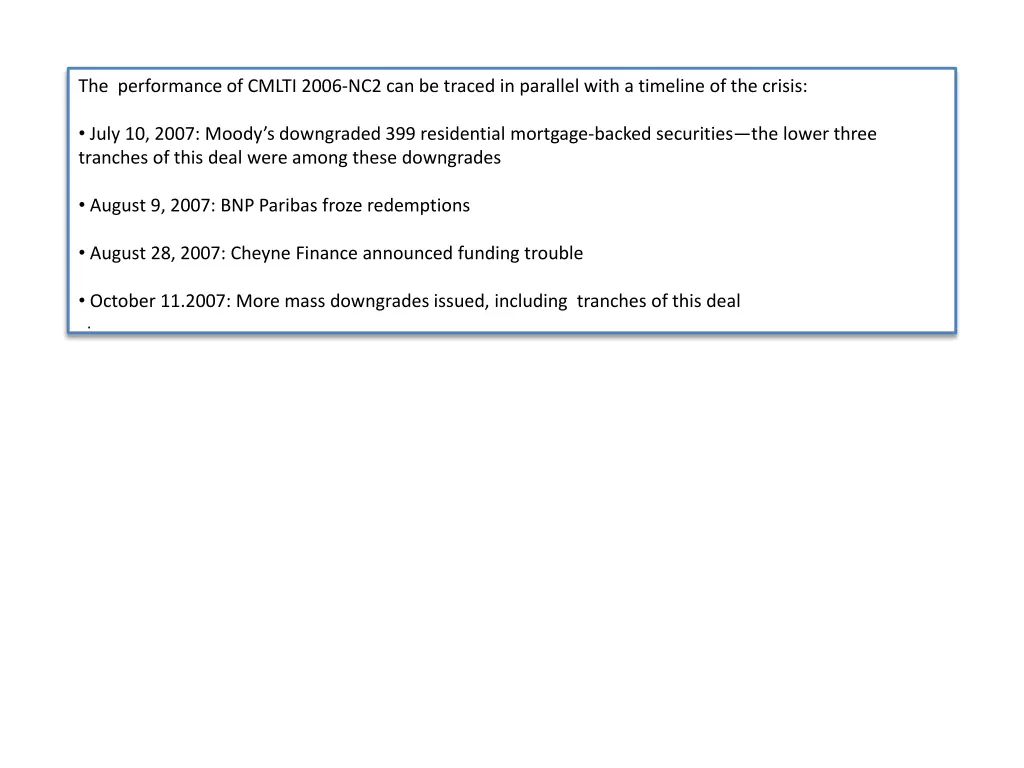 the performance of cmlti 2006 nc2 can be traced