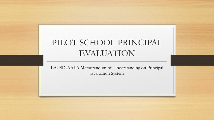 pilot school principal evaluation