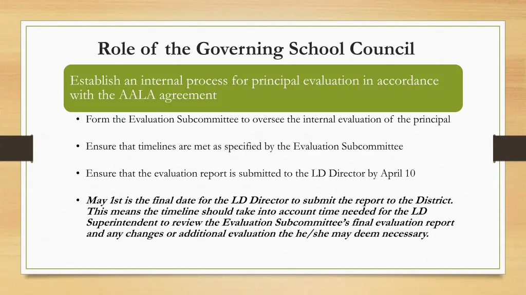 role of the governing school council