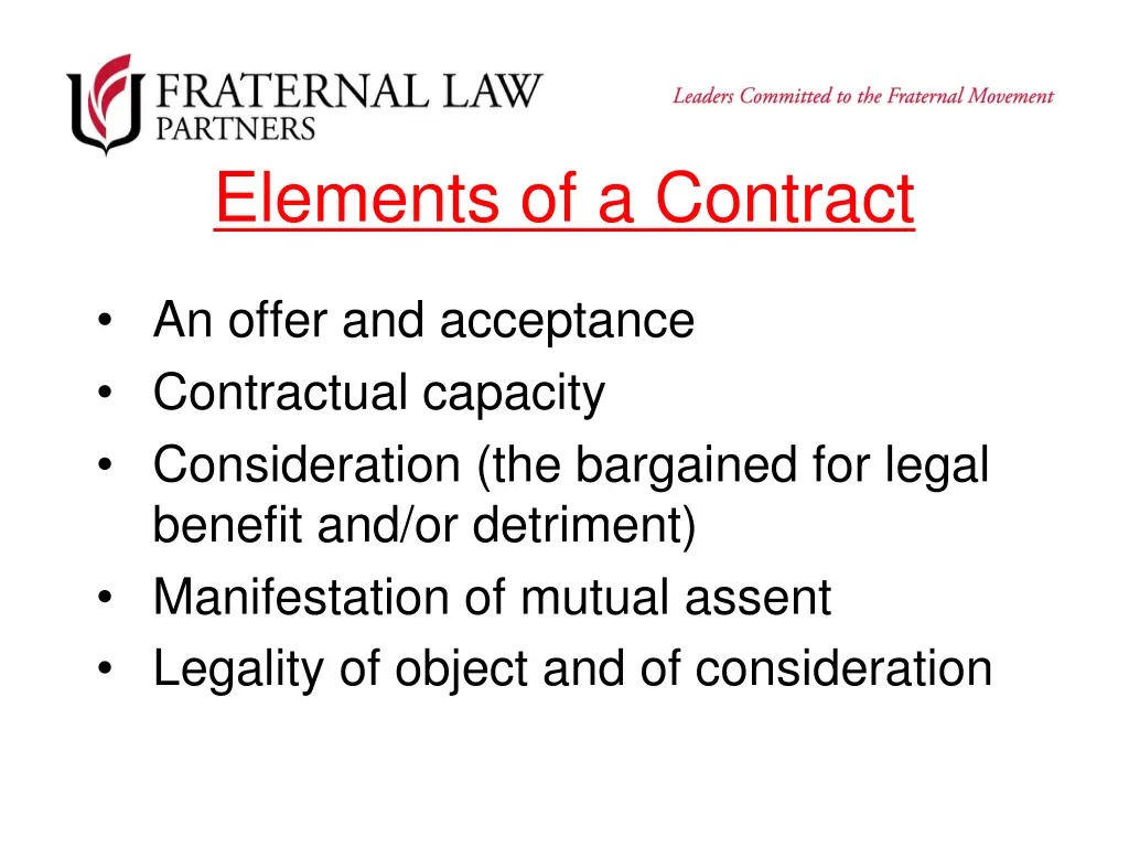 elements of a contract