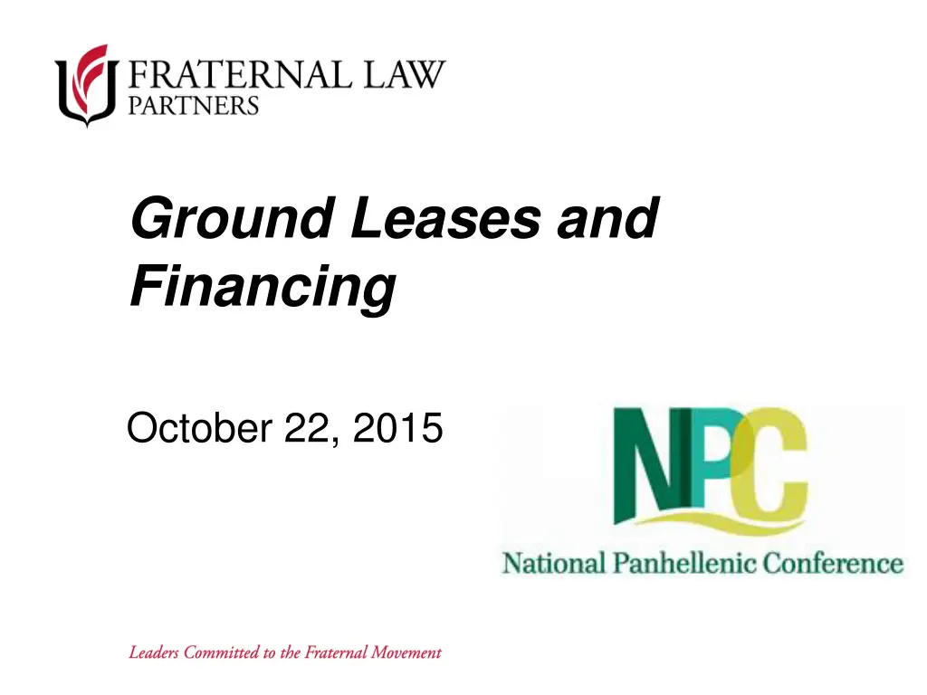 ground leases and financing