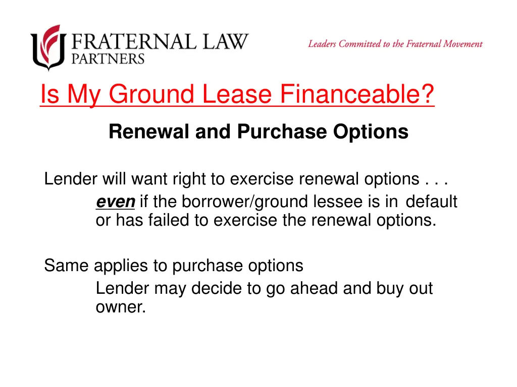 is my ground lease financeable 4