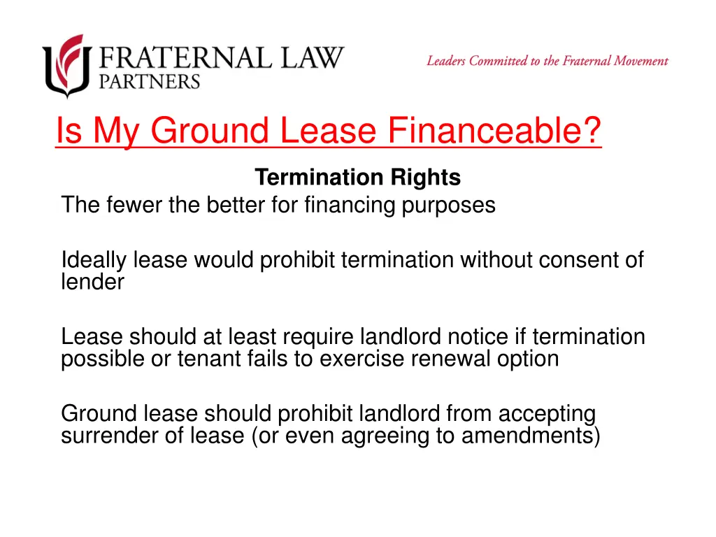 is my ground lease financeable 6