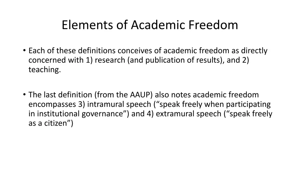 elements of academic freedom