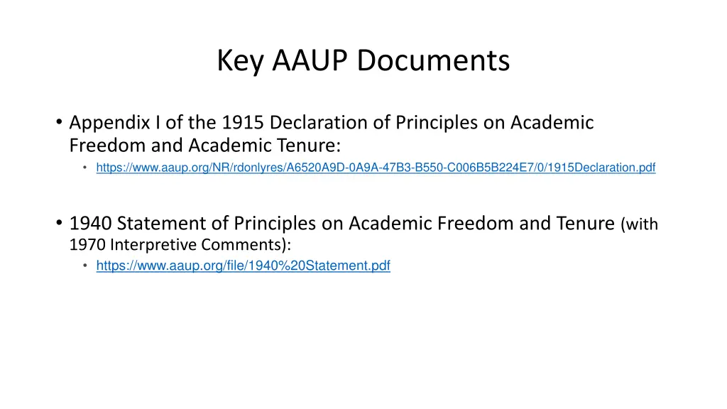 key aaup documents