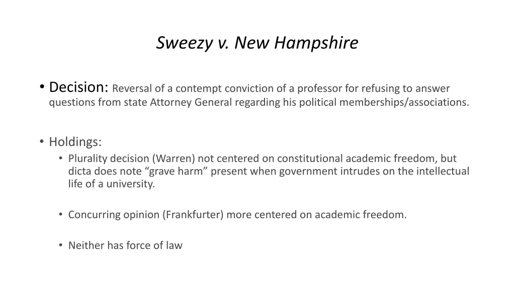 sweezy v new hampshire