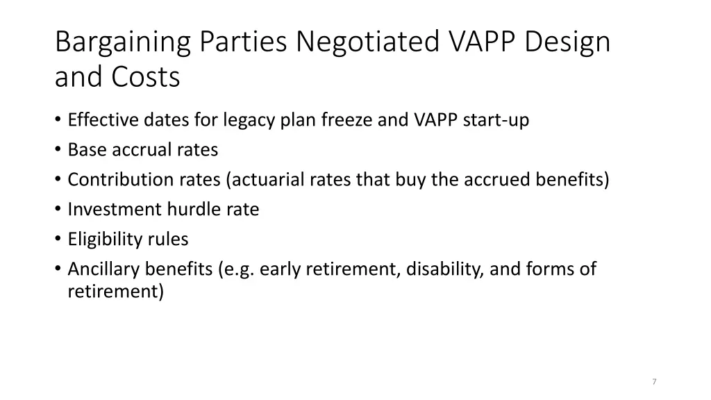 bargaining parties negotiated vapp design