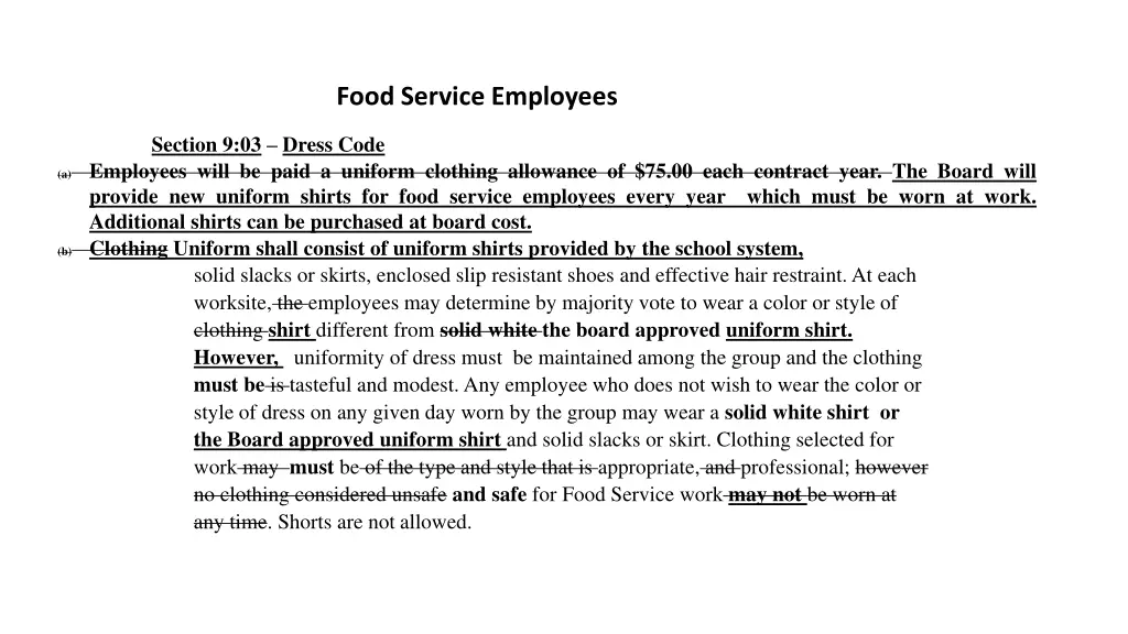 food service employees