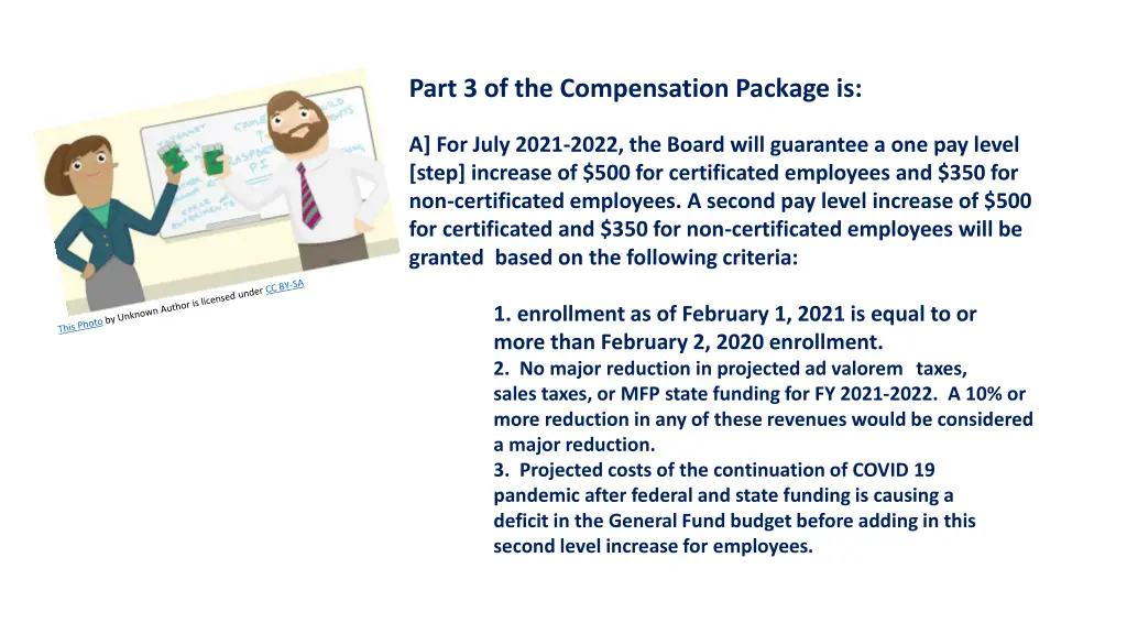 part 3 of the compensation package is