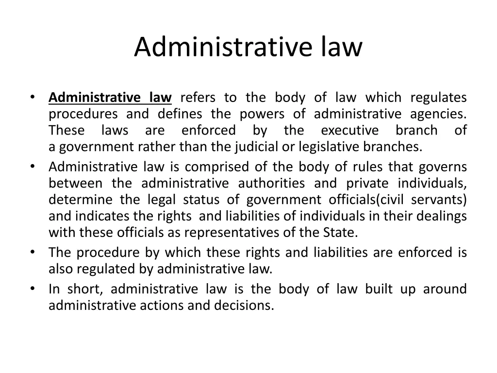 administrative law