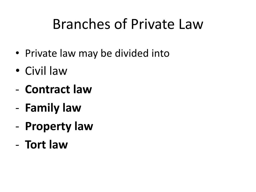 branches of private law