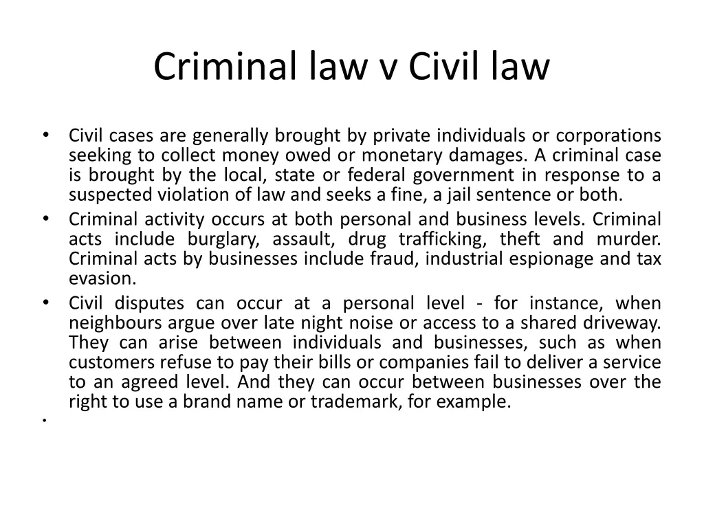 criminal law v civil law 1