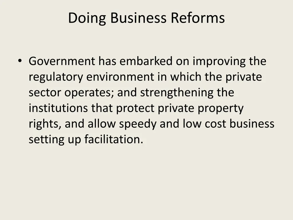 doing business reforms