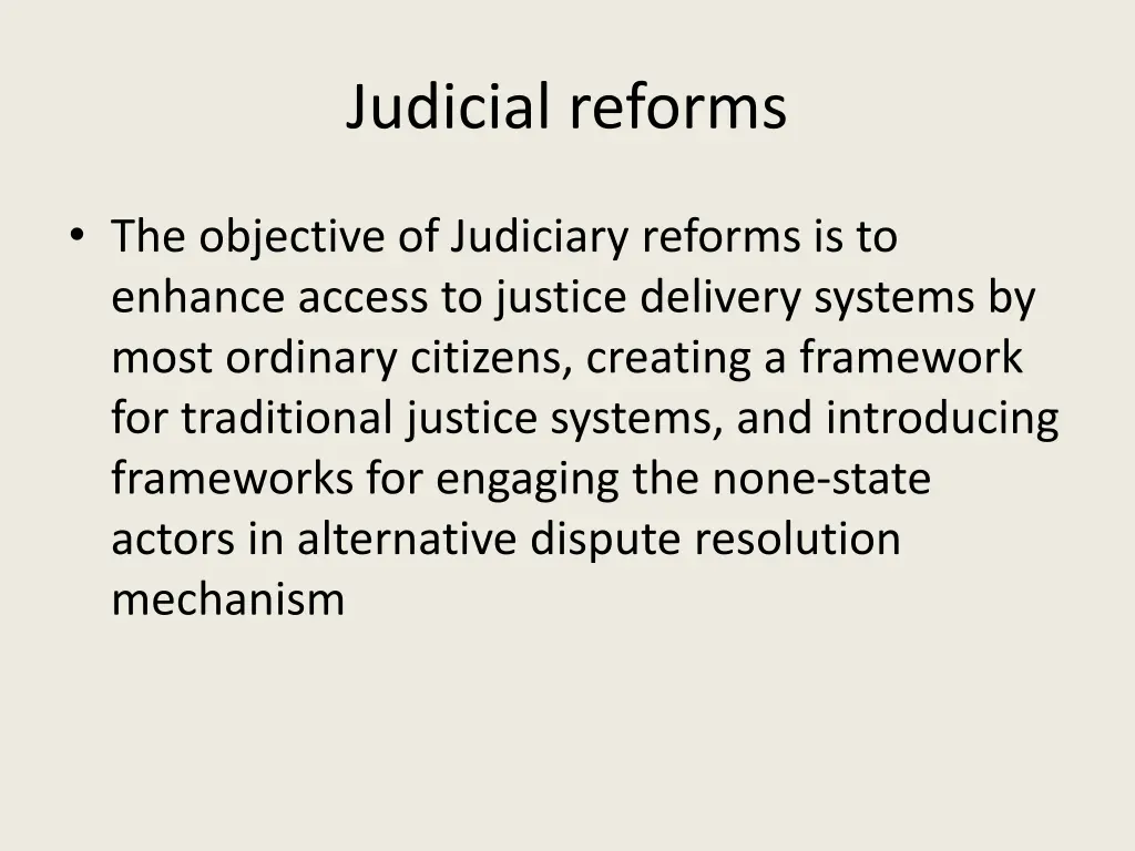 judicial reforms