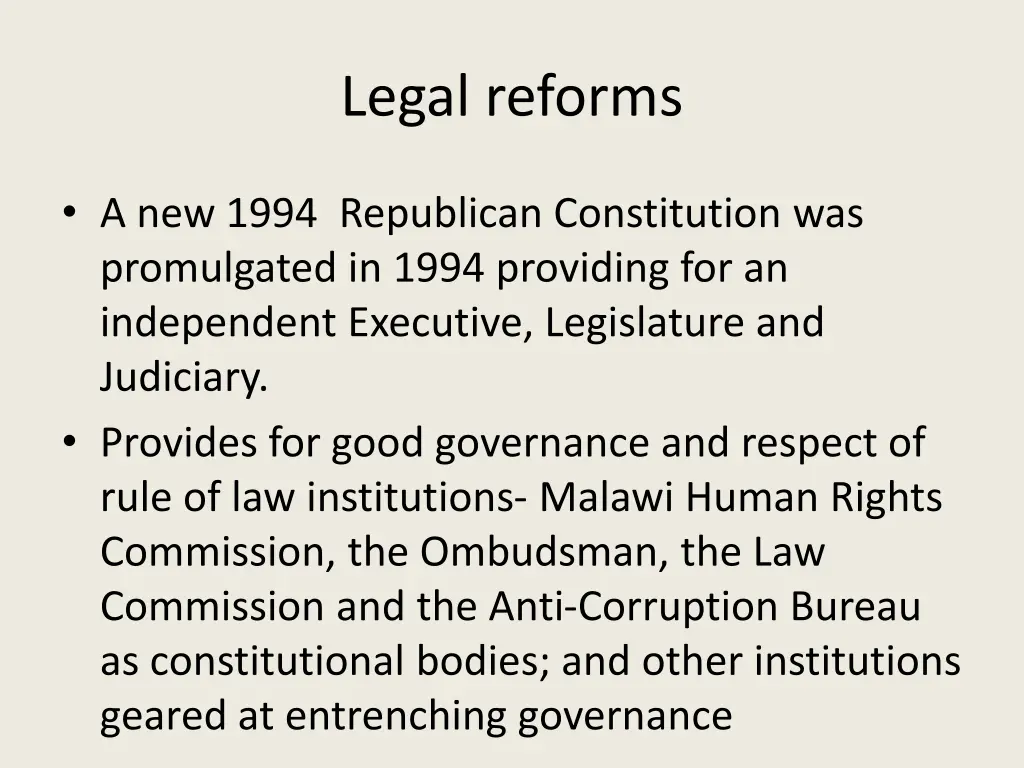 legal reforms