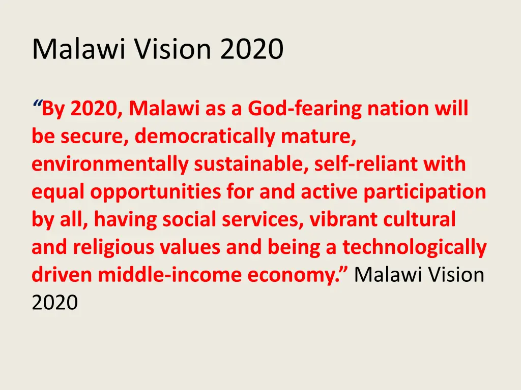 malawi vision 2020