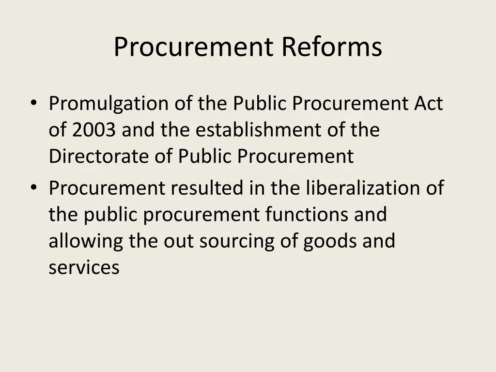 procurement reforms