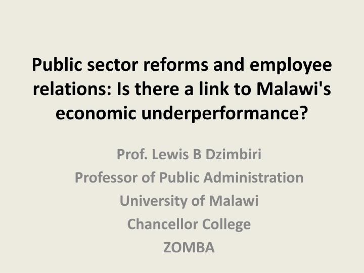 public sector reforms and employee relations