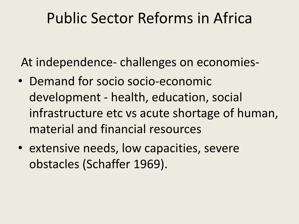 public sector reforms in africa