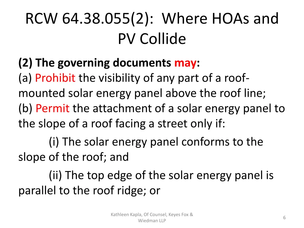 rcw 64 38 055 2 where hoas and pv collide