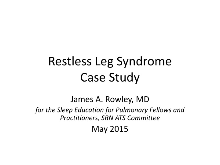 restless leg syndrome case study