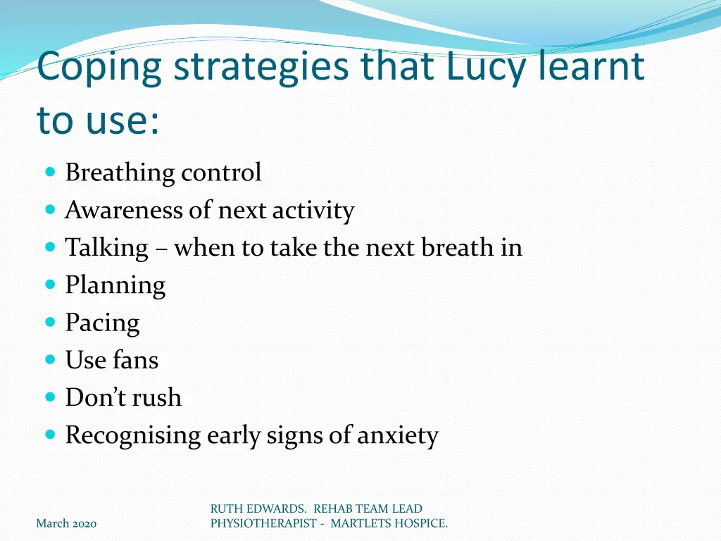 coping strategies that lucy learnt to use