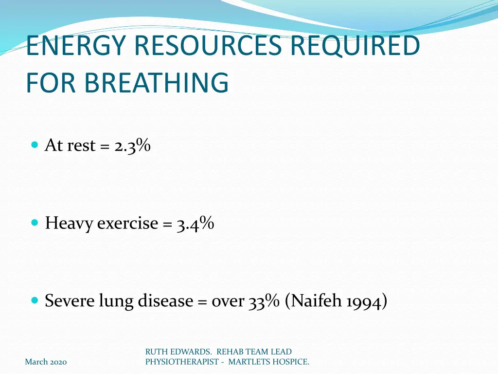 energy resources required for breathing