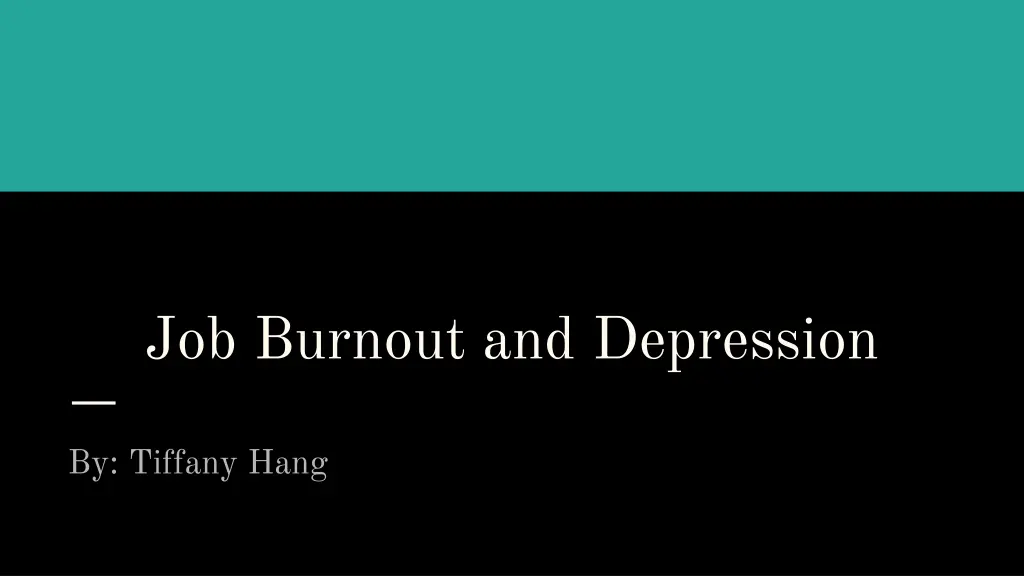 job burnout and depression